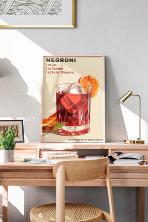 Negroni Ingredients Ellens ShopOplev dybden af en klassisk Negroni med vores plakat 'Negroni Ingredients' fra vores Cocktails/Drinks kollektion. Udforsk de unikke smagsnuancer af gin, Campari og vermouth, fanget i en kunstnerisk sammensætning. Tilføj et strejf af cock