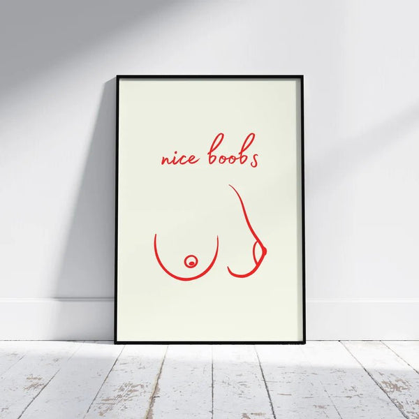 Nice Boobs Plakat | Stilfuld & Kunstnerisk Bryster Plakat

