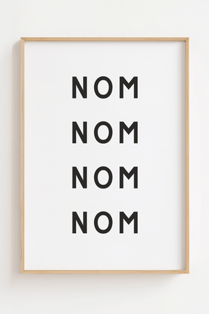 Nom Nom Nom Hvid Plakat