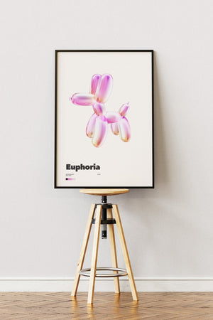 Pink Balloon Dog - Euphoria Plakat | Moderne & Kunstnerisk