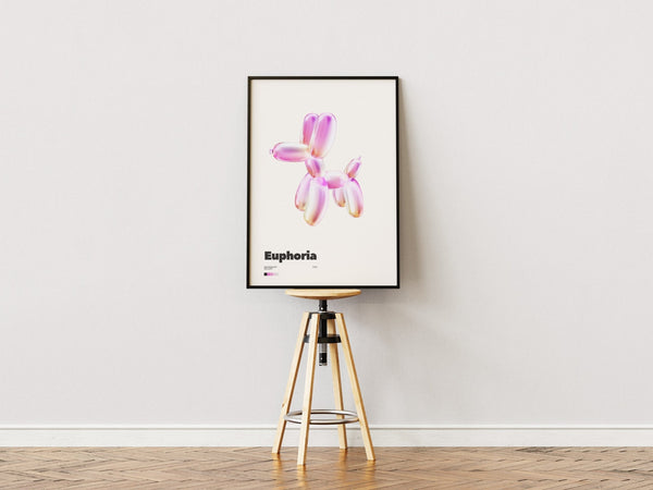Pink Balloon Dog - Euphoria Plakat | Moderne & Kunstnerisk