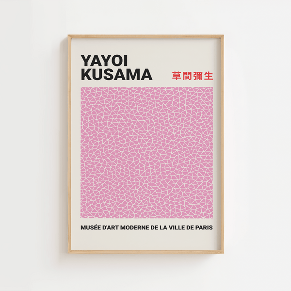 Pink Japansk Plakat af Yayoi Kusama
