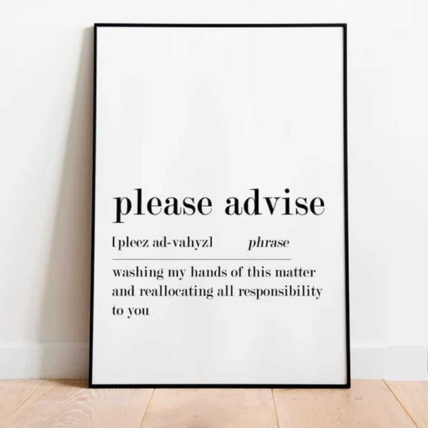 Please Advise Definition Ellens Shop