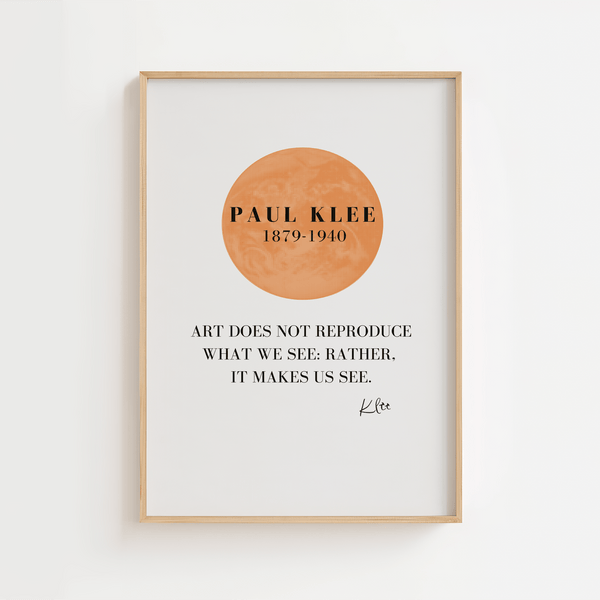 Quote Paul Klee Plakat