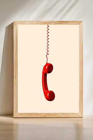 Rød Telefon – Retro Plakat