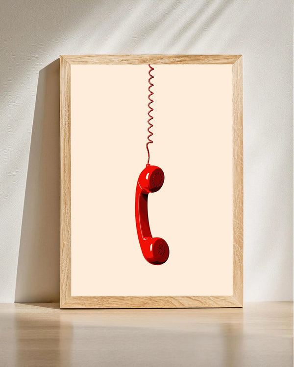 Rød Telefon – Retro Plakat