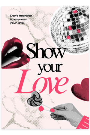 Skab en kærlig atmosfære med Show Your Love - Pink Plakat. En smuk pinke plakat med et varmt budskab – perfekt til moderne indretning.