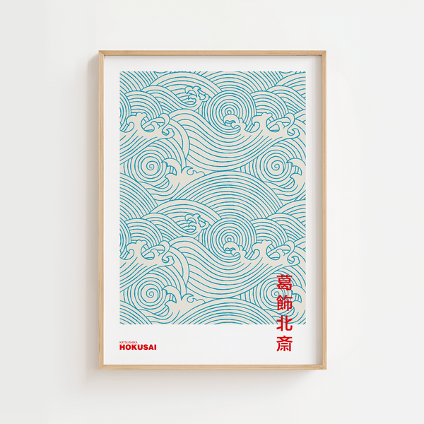 Silent Dance of Waves – Hokusai Plakat