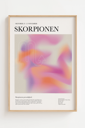 Skorpionen - Farverig stjernetegns plakat