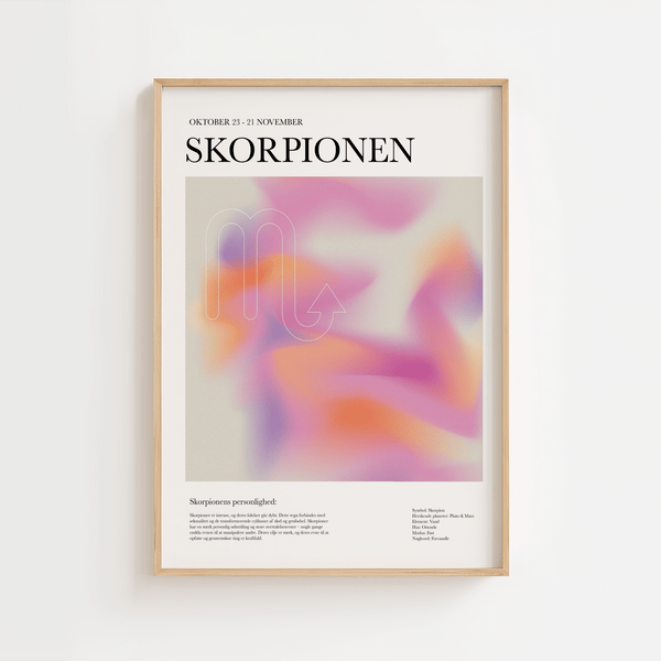 Skorpionen - Farverig stjernetegns plakat