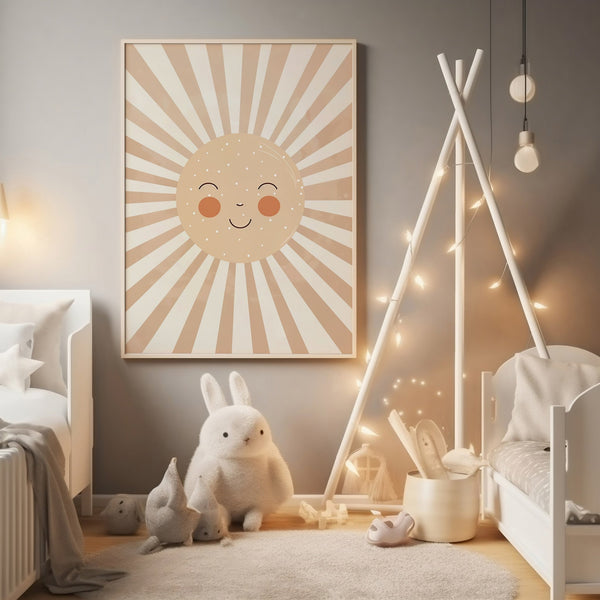 Smiling Sun - Børneplakat | Solrig & Hyggelig Vægkunst