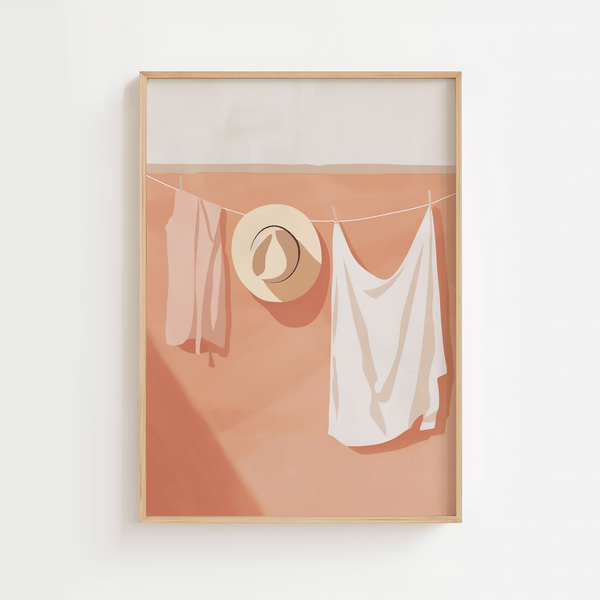 Tøj på strande plakat