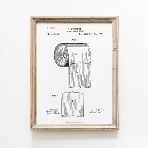 Toiletpapir Patent Plakat – Retro & Sjov Badeværelseskunst | Fra 99,-
