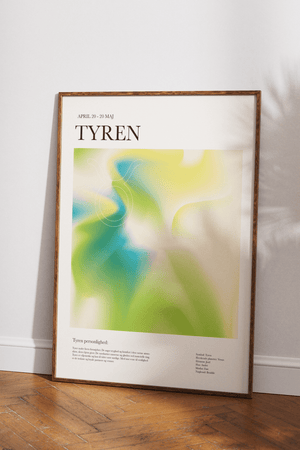 Farverig tyr stjernetegns plakat med elegant og moderne design.