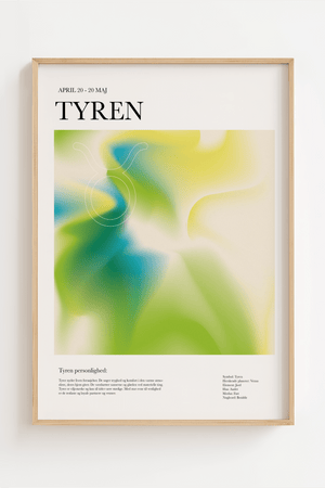 Tyren - Farverig stjernetegns plakat