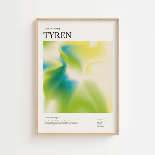Tyren - Farverig stjernetegns plakat