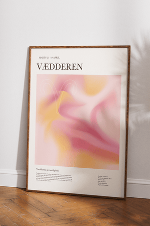 Farverig vædderen stjernetegns plakat med moderne og energisk udtryk