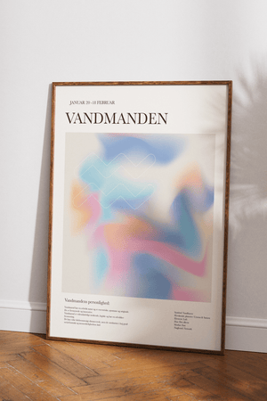Farverig vandmanden stjernetegns plakat med moderne og kreativt design