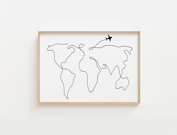 Verdenskort Tegning Plakat