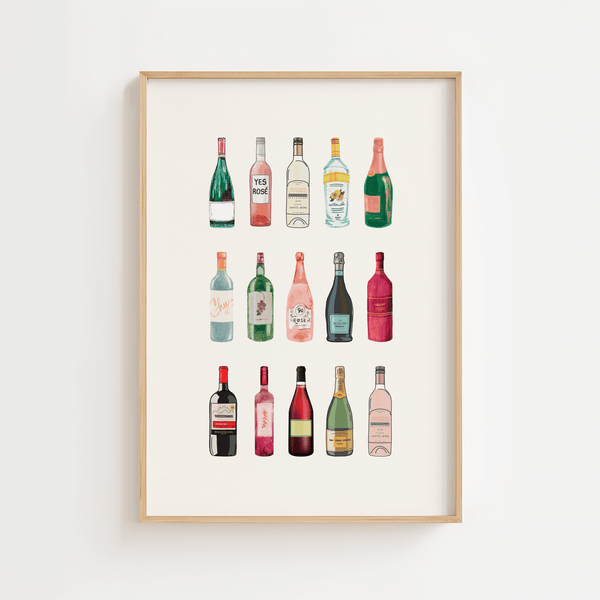 Vin Flasker Plakat er den perfekte plakat med vin, der kombinerer elegance og passion for vin. Med sit kunstneriske design af klassiske vinflasker