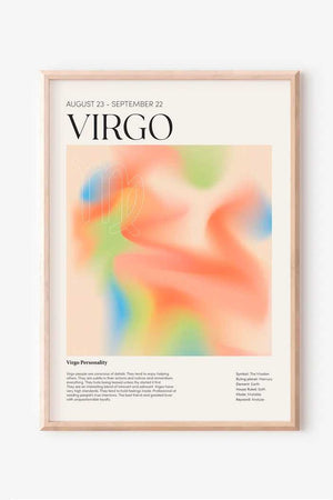 Virgo - Farverig stjernetegns plakat Ellens Shop