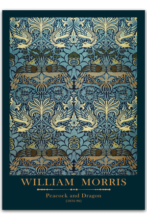 William Morris - Dark Peacock and Dragon Plakat