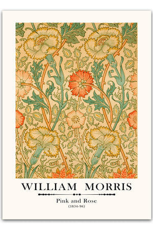 William Morris - Pink & Rose Plakat