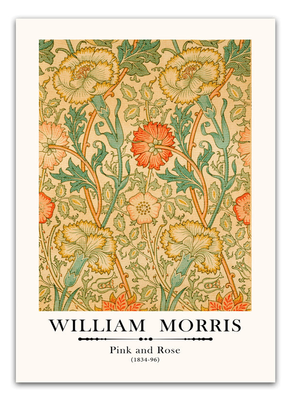 William Morris - Pink & Rose Plakat