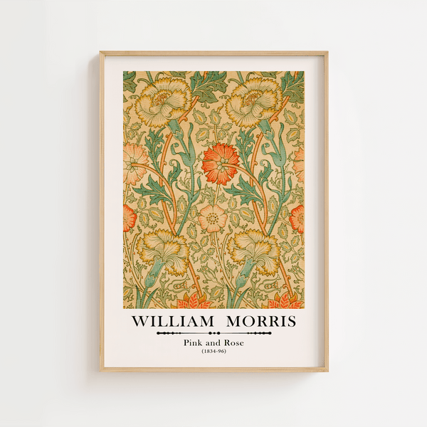 William Morris - Pink & Rose Plakat