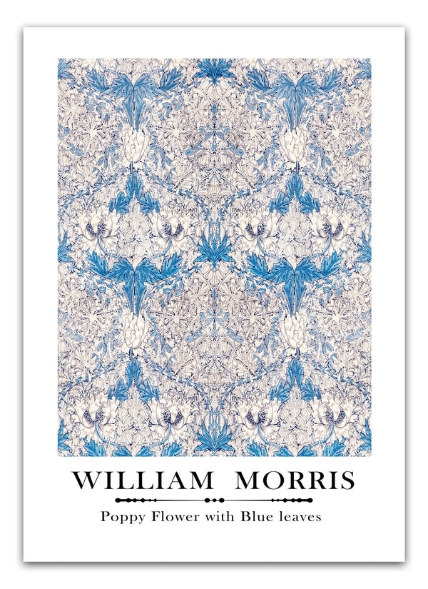 William Morris - Poppy flower with blue leaves Plakat