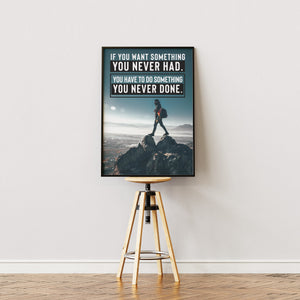 Something You Never Done plakat i egetræsramme på staffeli